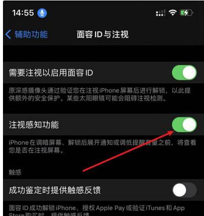 永和苹果14维修网点分享iPhone14注视感知功能有什么用 